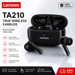 Lenovo TA210 Bluetooth Wireless Headphones Built In Microphone Charging Port Noise Isolating Comfortable Over Ear Headset C New