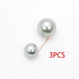 3Pcs/Set Women Double Beads Imitation Pearl Brooch Pins For Sweater Cardigan Clip Coat Dress Anti-Fade Exquisite Elegant Brooche