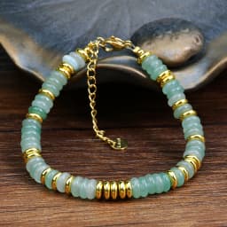Natural Stone Colorful Mix-Gemstones Beaded Bracelet Bohemian Women's Sweet And Cute Summer Vacation Handmade Jewelry