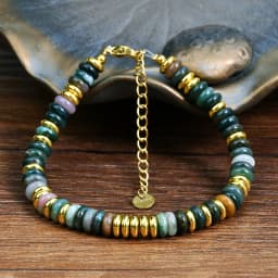 Natural Stone Colorful Mix-Gemstones Beaded Bracelet Bohemian Women's Sweet And Cute Summer Vacation Handmade Jewelry
