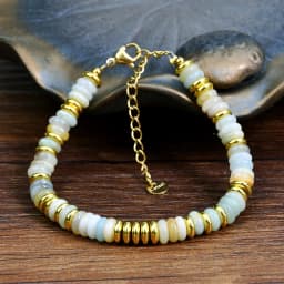 Natural Stone Colorful Mix-Gemstones Beaded Bracelet Bohemian Women's Sweet And Cute Summer Vacation Handmade Jewelry