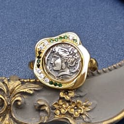Simple and retro new antique coin ring for female niche, light luxury fairy antique coin ring jewelry wholesale