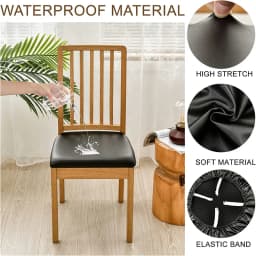 Waterproof Chair Cushion Cover For Kitchen Dining Room Leather Seat Cover Dining Room Chair Seat Cushion Cover Solid Color