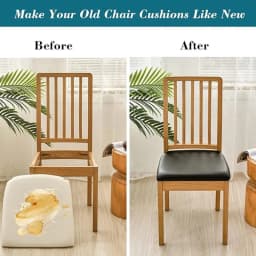 Waterproof Chair Cushion Cover For Kitchen Dining Room Leather Seat Cover Dining Room Chair Seat Cushion Cover Solid Color