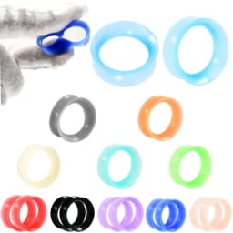 1Pair Thin Style Silicone Flexible Double Flared Flesh Ear Tunnel Plugs Gauge Expander Stretchers Piercing Jewelry 3-25mm