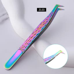 False Eyelash Tweezers Colorful Stainless Steel High Precision Anti-static Eyelash Extension Tweezers Makeup Tools