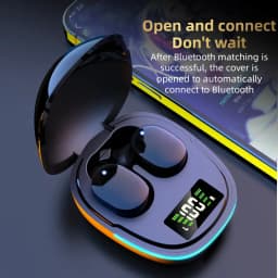 Rockmia Mini TWS Gaming Earphones ETE-73 G9S Bluetooth 5.0 Wireless Earbuds Heavy Bass Deep Sound with Digital LED Display