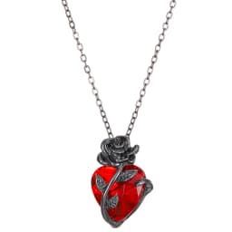 Gothic Rose Red Love Necklace Women's Y2K Grunge Jewelry Dainty Silver Color Tonebloody Human Heart Pendant Personalized Gifts