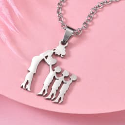 Girls Boy Children Stainless Steel Family Necklaces Mama Pendants Necklace Birthday Gifts For Women Jewelry Mother's Day Jewelry