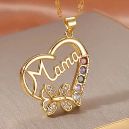 Girls Boy Children Stainless Steel Family Necklaces Mama Pendants Necklace Birthday Gifts For Women Jewelry Mother's Day Jewelry