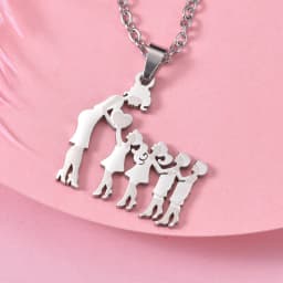 Girls Boy Children Stainless Steel Family Necklaces Mama Pendants Necklace Birthday Gifts For Women Jewelry Mother's Day Jewelry