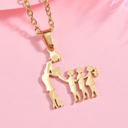 Girls Boy Children Stainless Steel Family Necklaces Mama Pendants Necklace Birthday Gifts For Women Jewelry Mother's Day Jewelry