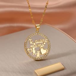 Girls Boy Children Stainless Steel Family Necklaces Mama Pendants Necklace Birthday Gifts For Women Jewelry Mother's Day Jewelry