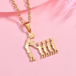 Girls Boy Children Stainless Steel Family Necklaces Mama Pendants Necklace Birthday Gifts For Women Jewelry Mother's Day Jewelry