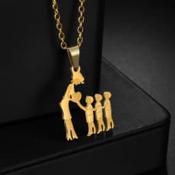 Girls Boy Children Stainless Steel Family Necklaces Mama Pendants Necklace Birthday Gifts For Women Jewelry Mother's Day Jewelry