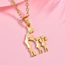 Girls Boy Children Stainless Steel Family Necklaces Mama Pendants Necklace Birthday Gifts For Women Jewelry Mother's Day Jewelry