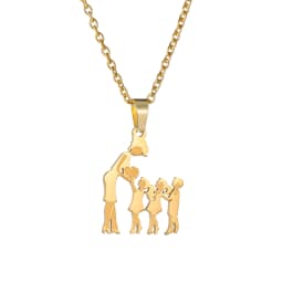 Girls Boy Children Stainless Steel Family Necklaces Mama Pendants Necklace Birthday Gifts For Women Jewelry Mother's Day Jewelry