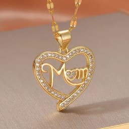 Girls Boy Children Stainless Steel Family Necklaces Mama Pendants Necklace Birthday Gifts For Women Jewelry Mother's Day Jewelry