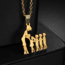 Girls Boy Children Stainless Steel Family Necklaces Mama Pendants Necklace Birthday Gifts For Women Jewelry Mother's Day Jewelry