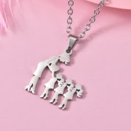 Girls Boy Children Stainless Steel Family Necklaces Mama Pendants Necklace Birthday Gifts For Women Jewelry Mother's Day Jewelry