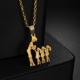 Girls Boy Children Stainless Steel Family Necklaces Mama Pendants Necklace Birthday Gifts For Women Jewelry Mother's Day Jewelry