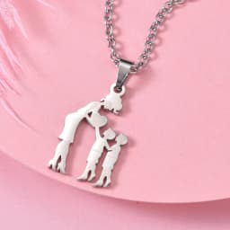 Girls Boy Children Stainless Steel Family Necklaces Mama Pendants Necklace Birthday Gifts For Women Jewelry Mother's Day Jewelry