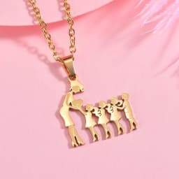 Girls Boy Children Stainless Steel Family Necklaces Mama Pendants Necklace Birthday Gifts For Women Jewelry Mother's Day Jewelry