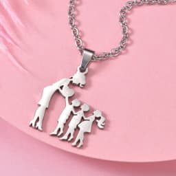 Girls Boy Children Stainless Steel Family Necklaces Mama Pendants Necklace Birthday Gifts For Women Jewelry Mother's Day Jewelry