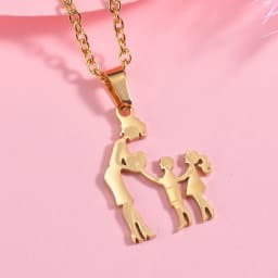 Girls Boy Children Stainless Steel Family Necklaces Mama Pendants Necklace Birthday Gifts For Women Jewelry Mother's Day Jewelry