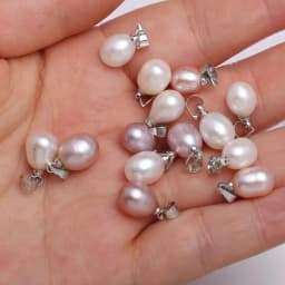 7-8mm AAA 4pcs Natural Freshwater Pearl Pendant Rice Beads Charms for Jewelry Making DIY Necklace Earrings Charms Accessories
