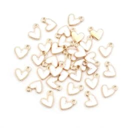 50Pcs 9x10mm Small Colorful Alloy Heart Charms Cute Love Pendants For DIY Bracelet Necklaces Jewelry Making Accessories