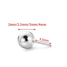 10pcs G23 Titanium Push Pin Balls Piercing Push-in Lip Labret Ring Top Threadless Replacement Cartilage Helix Earring Jewelry