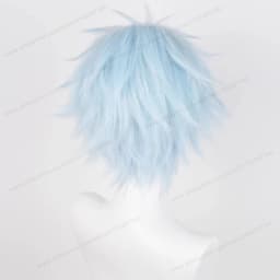 Okazaki Shinichi Cosplay Wig 30cm Light Blue Fluffy Man Hair High Quality Anime NANA Heat Resistant Synthetic Wigs