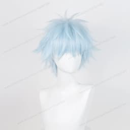 Okazaki Shinichi Cosplay Wig 30cm Light Blue Fluffy Man Hair High Quality Anime NANA Heat Resistant Synthetic Wigs
