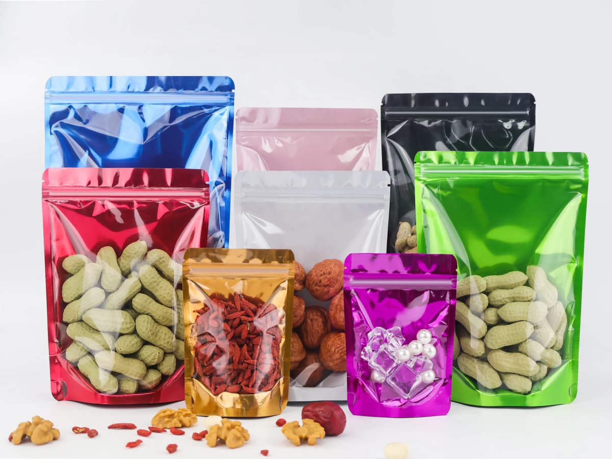 100pcs Side Transparent Stand-up Pouch, Moisture-Proof Sealing Bags, Oats Biscuits Small Business Packaging Bags