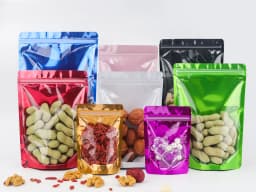 100pcs Side Transparent Stand-up Pouch, Moisture-Proof Sealing Bags, Oats Biscuits Small Business Packaging Bags