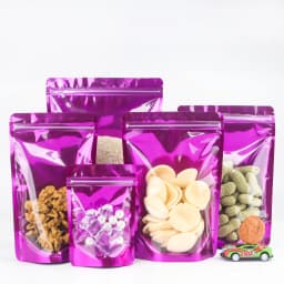 100pcs Side Transparent Stand-up Pouch, Moisture-Proof Sealing Bags, Oats Biscuits Small Business Packaging Bags