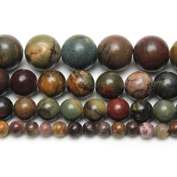 Natural Stone Beads Red Picasso Jasper Loose Round Beads 4 6 8 10 12mm for Jewelry Making Needlework DIY Bracelet Strand 15"