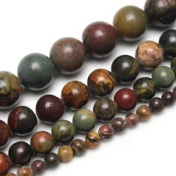 Natural Stone Beads Red Picasso Jasper Loose Round Beads 4 6 8 10 12mm for Jewelry Making Needlework DIY Bracelet Strand 15"