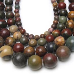 Natural Stone Beads Red Picasso Jasper Loose Round Beads 4 6 8 10 12mm for Jewelry Making Needlework DIY Bracelet Strand 15"