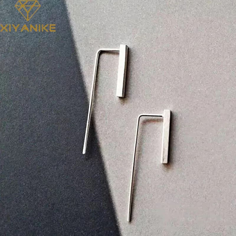XIYANIKE Silver Color Prevent Allergy Stud Earrings Trendy Simple Geometric Jewelry for Women Valentine's Day Gifts