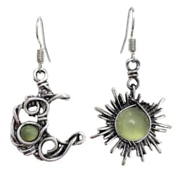 Silver Color Fashion Bohemia Sun Moon Earrings Crystal Drop Earrings Women Female Earring Jewelry Gift