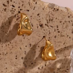 E.B.belle Abstract Geometric Trapezoid Shape Creole Stainless Steel Earrings For Woman Unusual Earrings Women's Ear Creoles