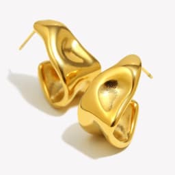 E.B.belle Abstract Geometric Trapezoid Shape Creole Stainless Steel Earrings For Woman Unusual Earrings Women's Ear Creoles