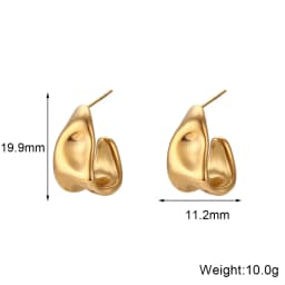 E.B.belle Abstract Geometric Trapezoid Shape Creole Stainless Steel Earrings For Woman Unusual Earrings Women's Ear Creoles