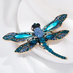 Large Size Luxury Crystal Dragonfly Brooch Colorful Rhinestone Insect Brooches Girls Cute Pins Personality Corsage Accessories