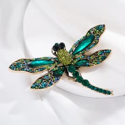 Large Size Luxury Crystal Dragonfly Brooch Colorful Rhinestone Insect Brooches Girls Cute Pins Personality Corsage Accessories