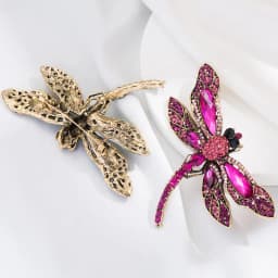 Large Size Luxury Crystal Dragonfly Brooch Colorful Rhinestone Insect Brooches Girls Cute Pins Personality Corsage Accessories