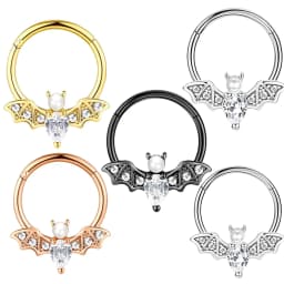16G Stainless Steel Septum Ring Nose Hoop Ring Bee Bat Septum Piercing Cartilage Hoop Helix Tragus Daith Small Earrings