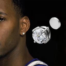 3 Pairs Punk Round Zircon Magnet Earrings Crystal Strong Magnetic Ear Stud Clip Earrings for Men and Women  Non Piercing Jewelry